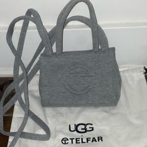 Ugg x Telfar grey crossbody bag.